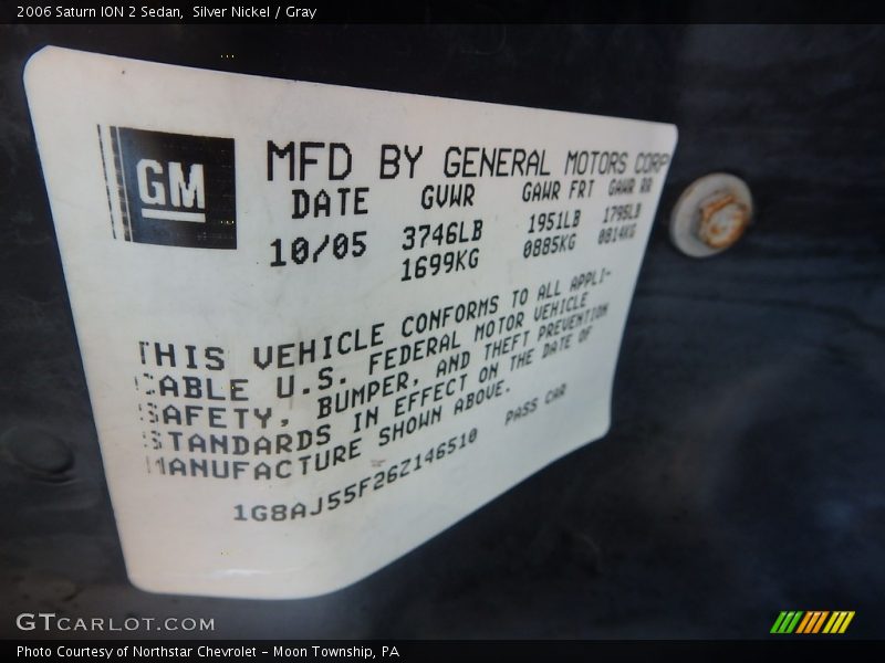 Silver Nickel / Gray 2006 Saturn ION 2 Sedan