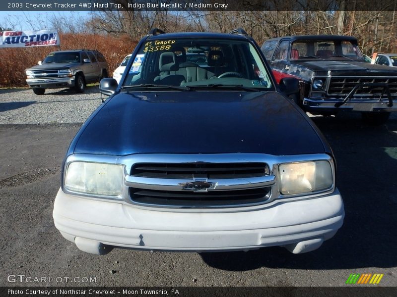 Indigo Blue Metallic / Medium Gray 2003 Chevrolet Tracker 4WD Hard Top