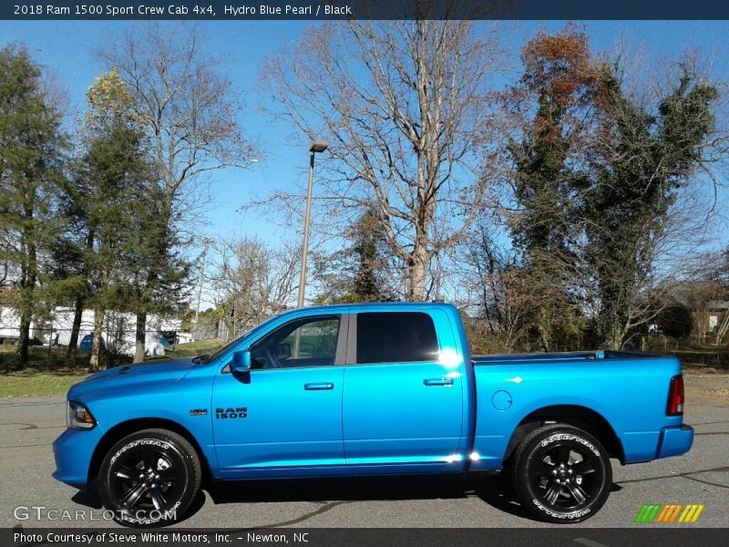 Hydro Blue Pearl / Black 2018 Ram 1500 Sport Crew Cab 4x4
