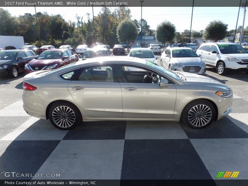 White Gold / Medium Soft Ceramic 2017 Ford Fusion Titanium AWD