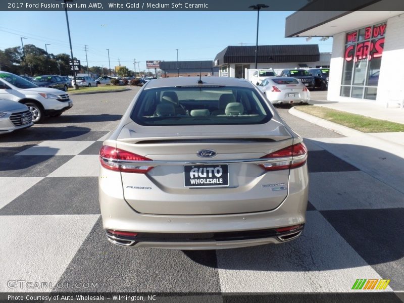 White Gold / Medium Soft Ceramic 2017 Ford Fusion Titanium AWD