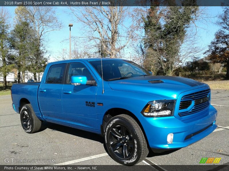 Hydro Blue Pearl / Black 2018 Ram 1500 Sport Crew Cab 4x4