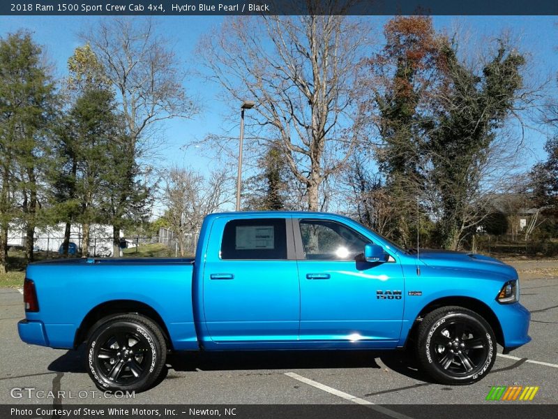 Hydro Blue Pearl / Black 2018 Ram 1500 Sport Crew Cab 4x4