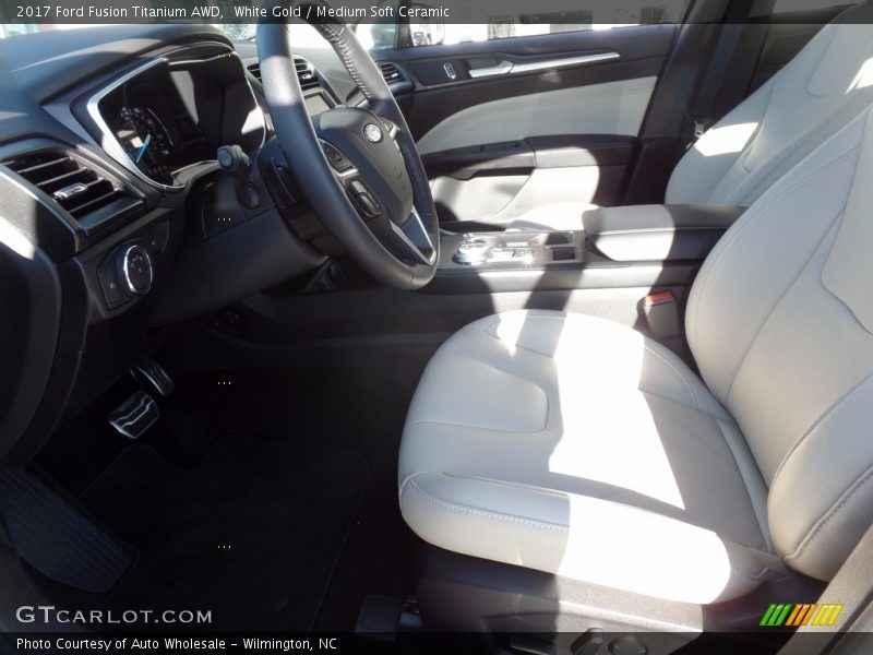White Gold / Medium Soft Ceramic 2017 Ford Fusion Titanium AWD