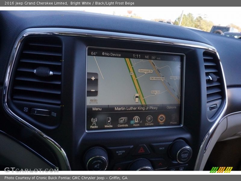 Bright White / Black/Light Frost Beige 2016 Jeep Grand Cherokee Limited