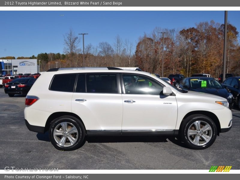 Blizzard White Pearl / Sand Beige 2012 Toyota Highlander Limited