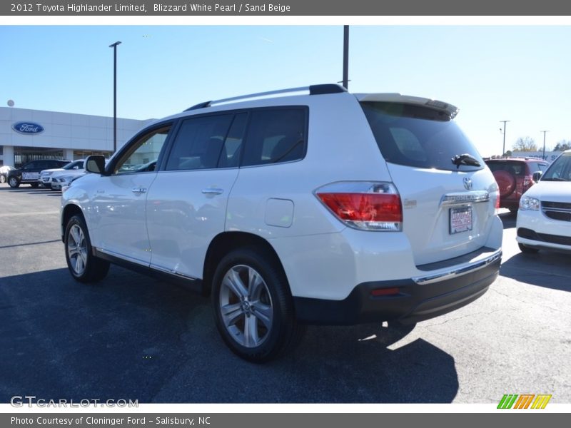 Blizzard White Pearl / Sand Beige 2012 Toyota Highlander Limited