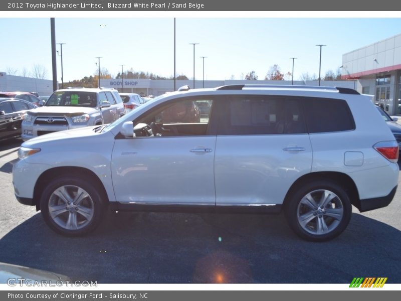 Blizzard White Pearl / Sand Beige 2012 Toyota Highlander Limited