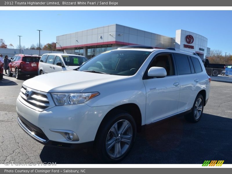 Blizzard White Pearl / Sand Beige 2012 Toyota Highlander Limited