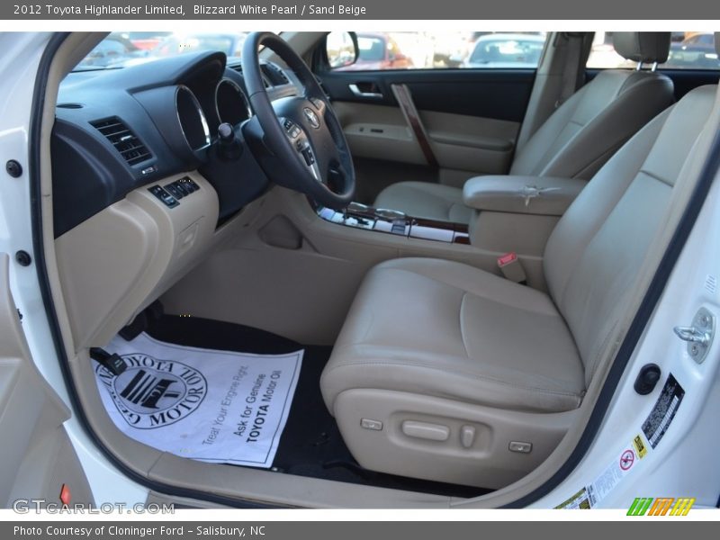 Blizzard White Pearl / Sand Beige 2012 Toyota Highlander Limited