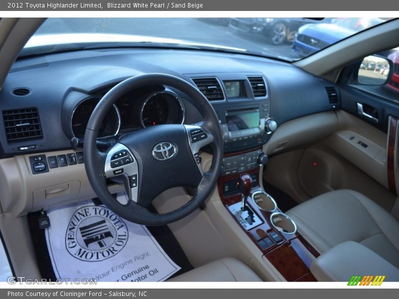 Blizzard White Pearl / Sand Beige 2012 Toyota Highlander Limited
