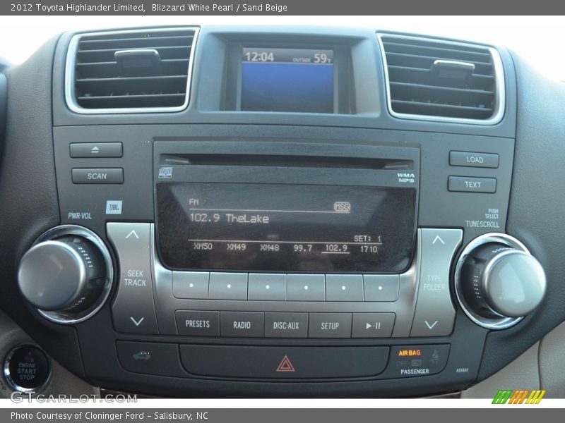 Blizzard White Pearl / Sand Beige 2012 Toyota Highlander Limited