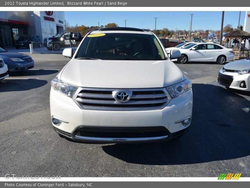 Blizzard White Pearl / Sand Beige 2012 Toyota Highlander Limited
