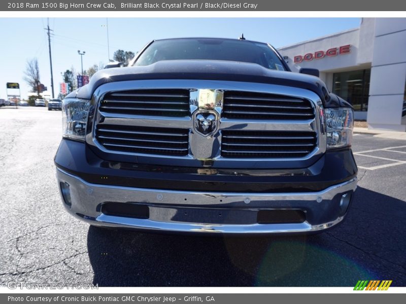 Brilliant Black Crystal Pearl / Black/Diesel Gray 2018 Ram 1500 Big Horn Crew Cab