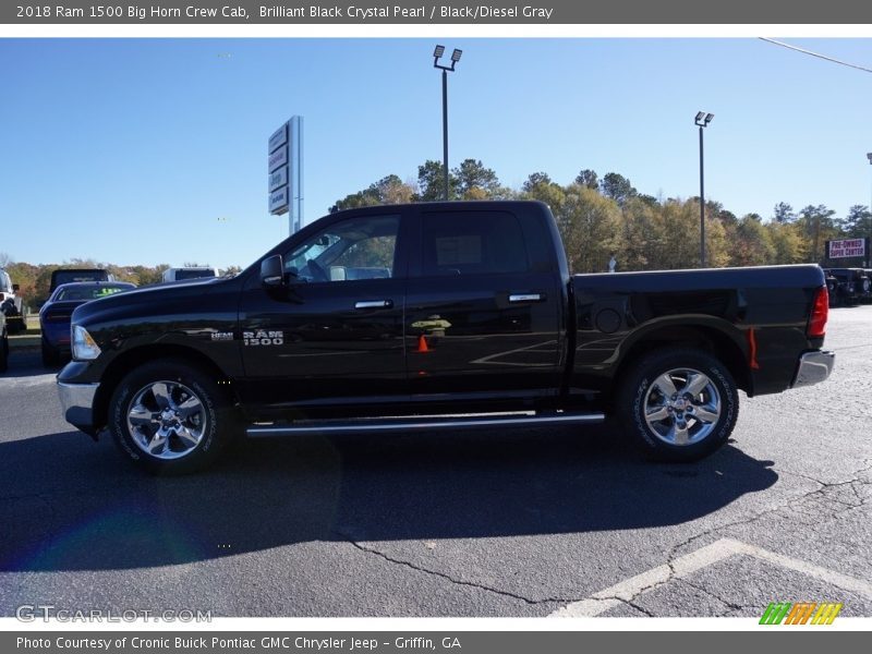 Brilliant Black Crystal Pearl / Black/Diesel Gray 2018 Ram 1500 Big Horn Crew Cab