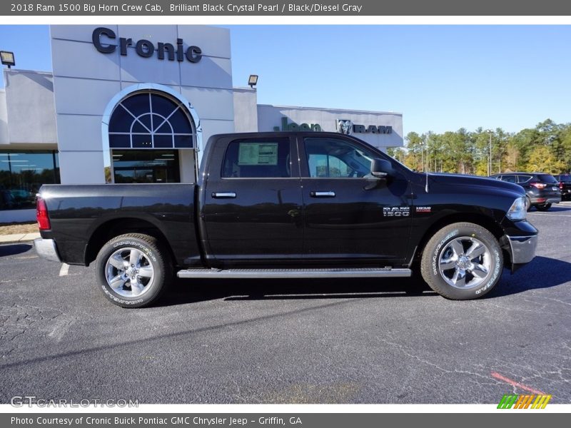 Brilliant Black Crystal Pearl / Black/Diesel Gray 2018 Ram 1500 Big Horn Crew Cab
