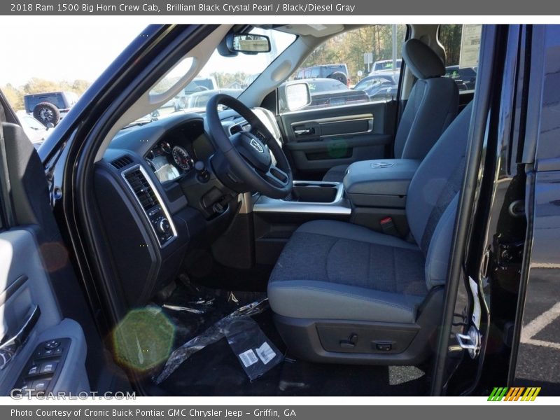 Brilliant Black Crystal Pearl / Black/Diesel Gray 2018 Ram 1500 Big Horn Crew Cab