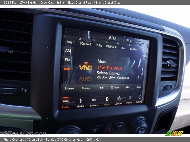 Brilliant Black Crystal Pearl / Black/Diesel Gray 2018 Ram 1500 Big Horn Crew Cab