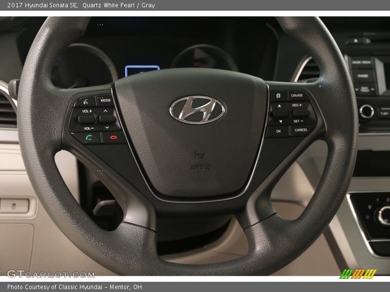 Quartz White Pearl / Gray 2017 Hyundai Sonata SE