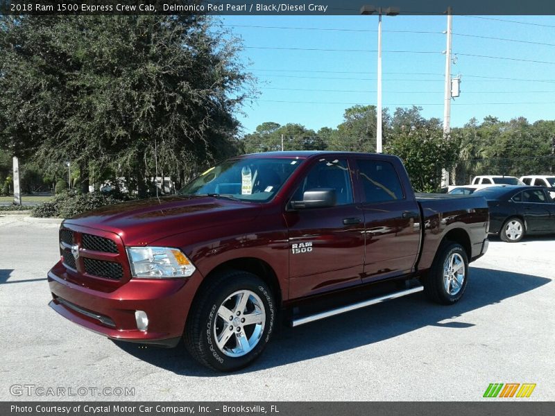 Delmonico Red Pearl / Black/Diesel Gray 2018 Ram 1500 Express Crew Cab