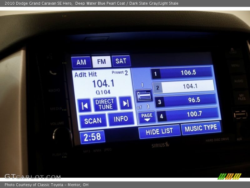 Deep Water Blue Pearl Coat / Dark Slate Gray/Light Shale 2010 Dodge Grand Caravan SE Hero