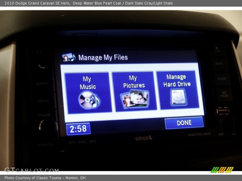 Deep Water Blue Pearl Coat / Dark Slate Gray/Light Shale 2010 Dodge Grand Caravan SE Hero