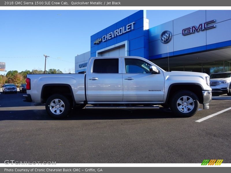 Quicksilver Metallic / Jet Black 2018 GMC Sierra 1500 SLE Crew Cab