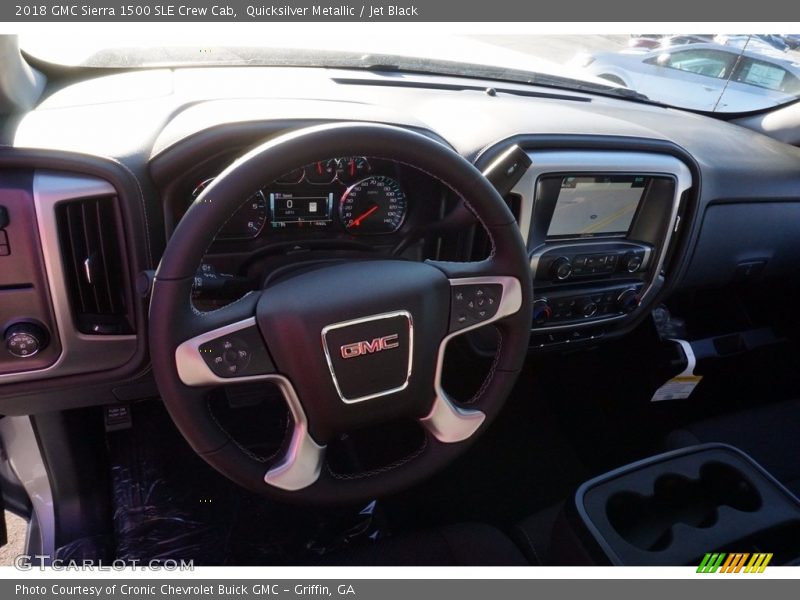 Quicksilver Metallic / Jet Black 2018 GMC Sierra 1500 SLE Crew Cab