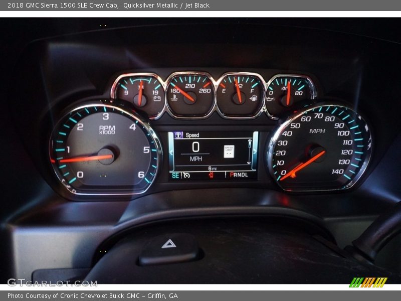 Quicksilver Metallic / Jet Black 2018 GMC Sierra 1500 SLE Crew Cab