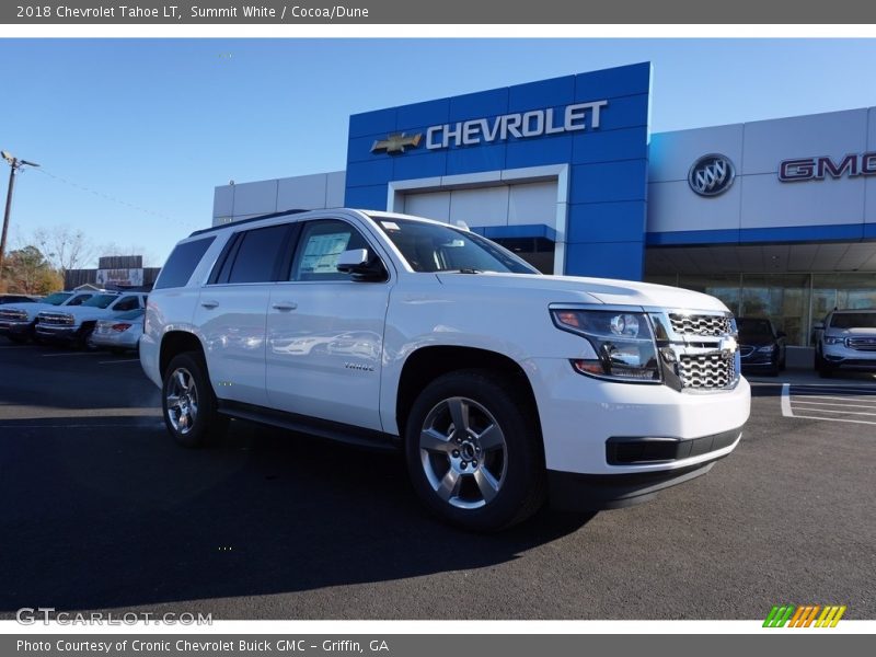 Summit White / Cocoa/Dune 2018 Chevrolet Tahoe LT