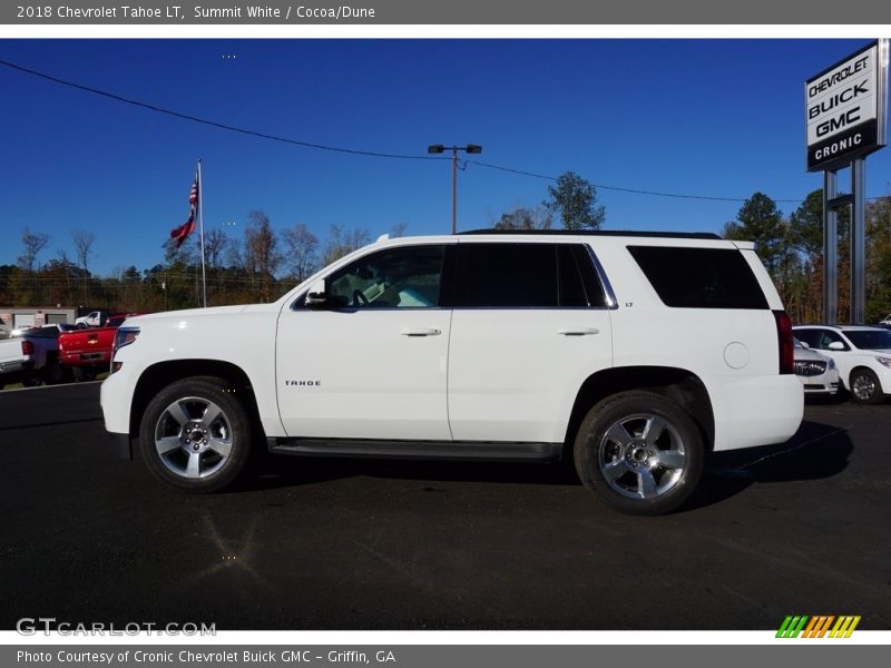 Summit White / Cocoa/Dune 2018 Chevrolet Tahoe LT