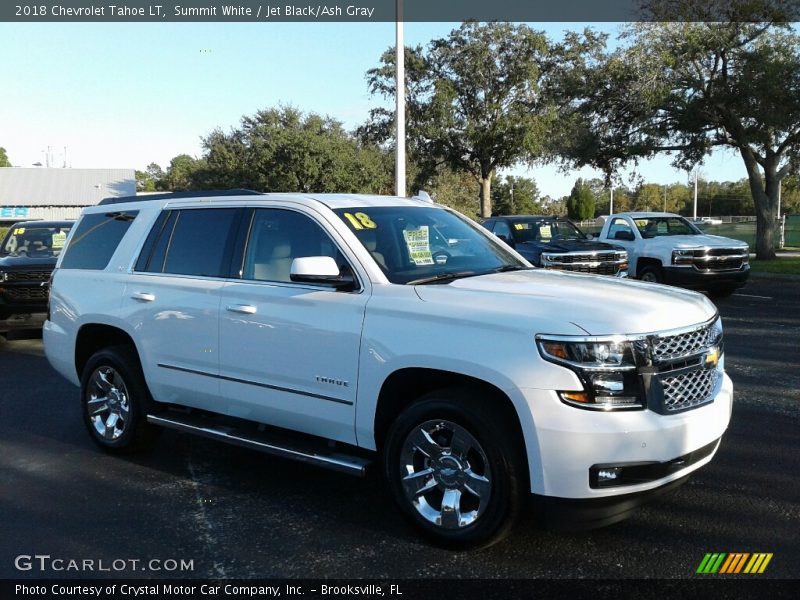 Summit White / Jet Black/Ash Gray 2018 Chevrolet Tahoe LT