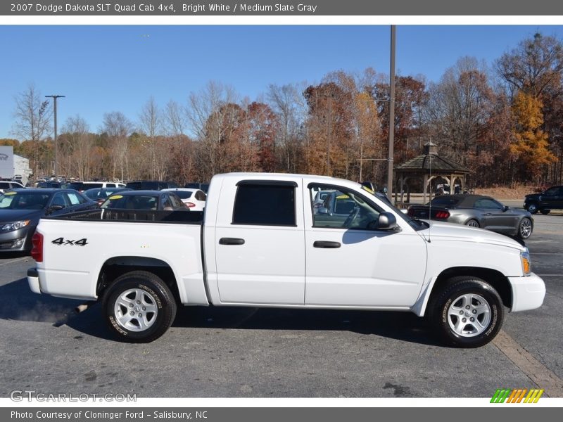 Bright White / Medium Slate Gray 2007 Dodge Dakota SLT Quad Cab 4x4