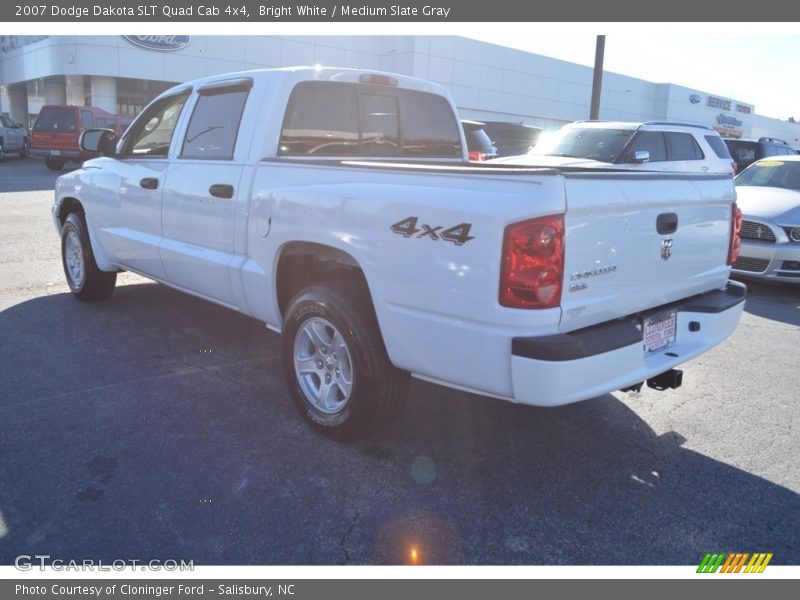 Bright White / Medium Slate Gray 2007 Dodge Dakota SLT Quad Cab 4x4