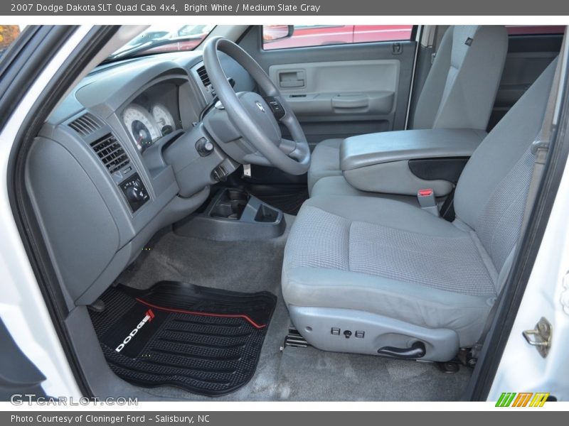 Bright White / Medium Slate Gray 2007 Dodge Dakota SLT Quad Cab 4x4