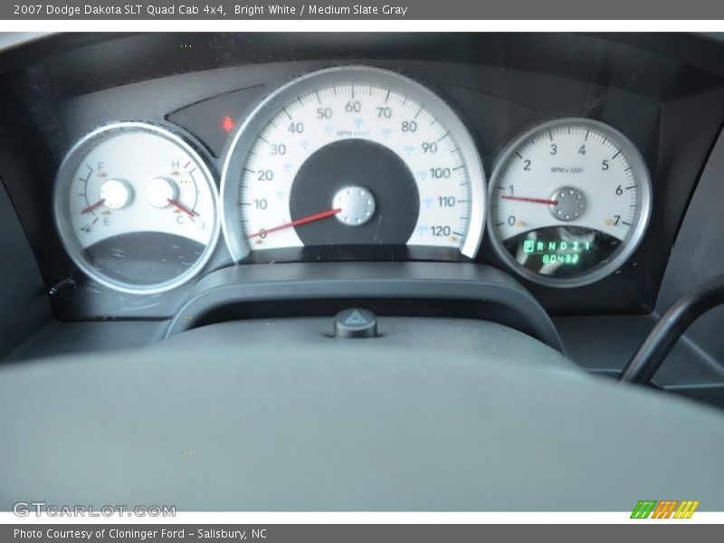 Bright White / Medium Slate Gray 2007 Dodge Dakota SLT Quad Cab 4x4