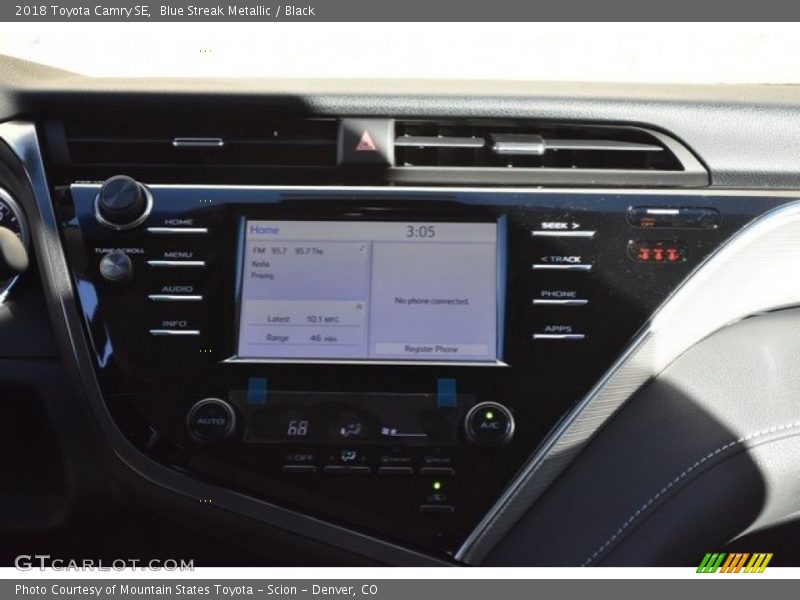 Blue Streak Metallic / Black 2018 Toyota Camry SE