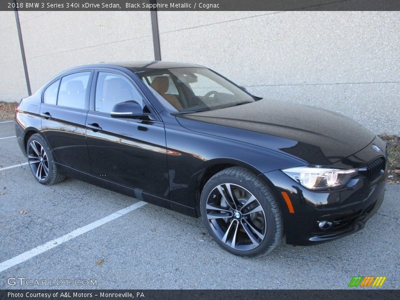 Black Sapphire Metallic / Cognac 2018 BMW 3 Series 340i xDrive Sedan