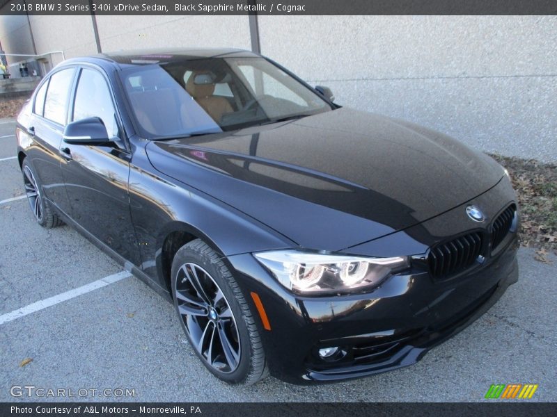 Black Sapphire Metallic / Cognac 2018 BMW 3 Series 340i xDrive Sedan