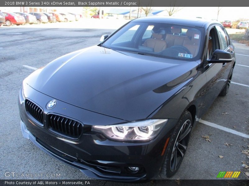 Black Sapphire Metallic / Cognac 2018 BMW 3 Series 340i xDrive Sedan