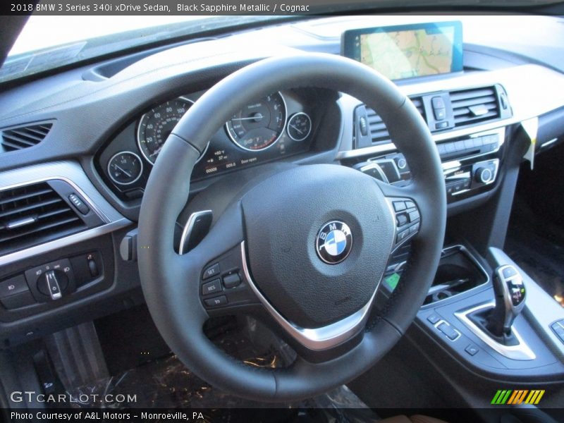 Black Sapphire Metallic / Cognac 2018 BMW 3 Series 340i xDrive Sedan