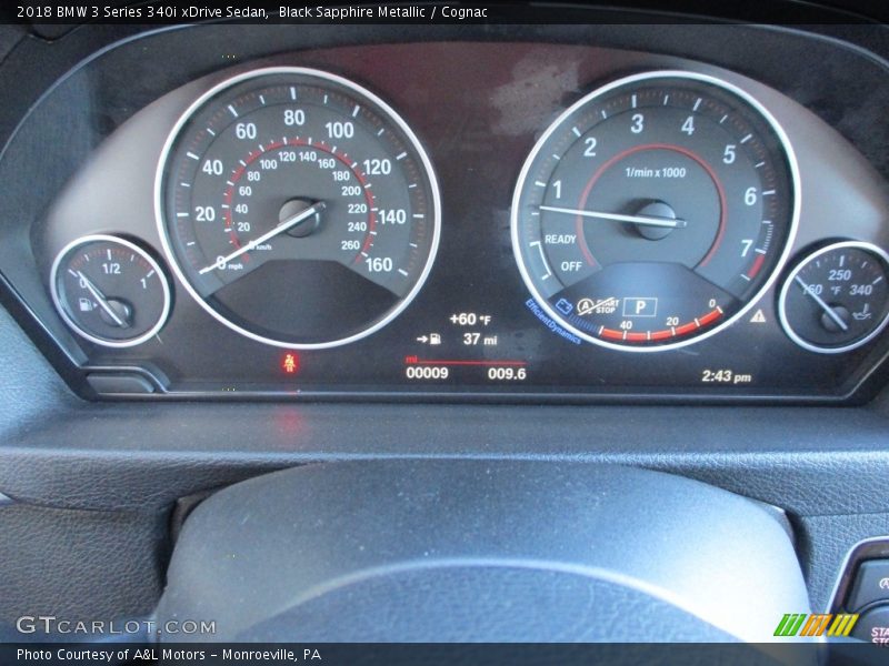Black Sapphire Metallic / Cognac 2018 BMW 3 Series 340i xDrive Sedan