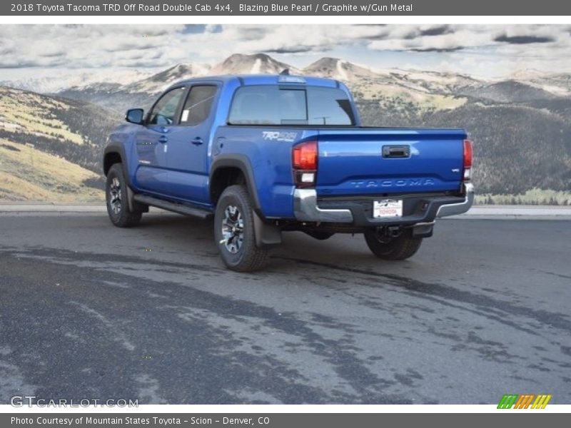 Blazing Blue Pearl / Graphite w/Gun Metal 2018 Toyota Tacoma TRD Off Road Double Cab 4x4