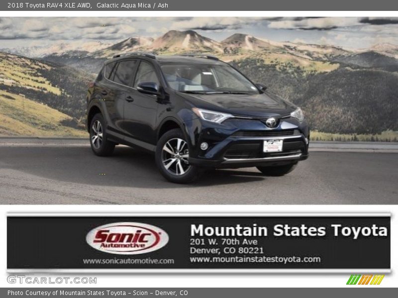 Galactic Aqua Mica / Ash 2018 Toyota RAV4 XLE AWD