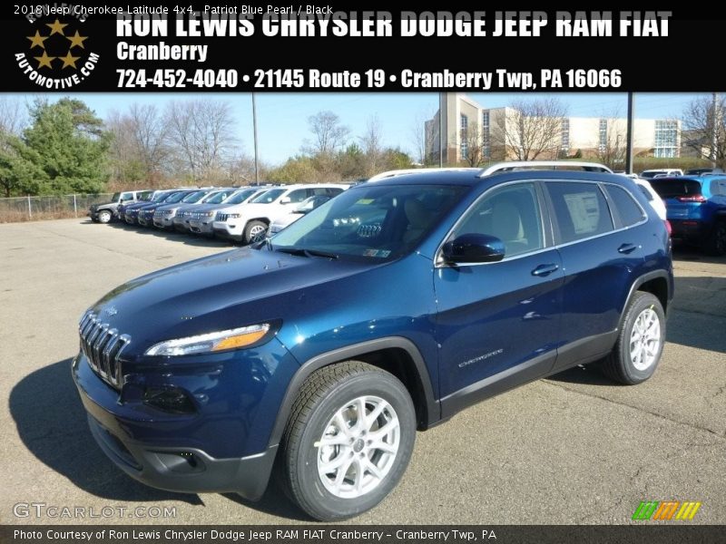 Patriot Blue Pearl / Black 2018 Jeep Cherokee Latitude 4x4