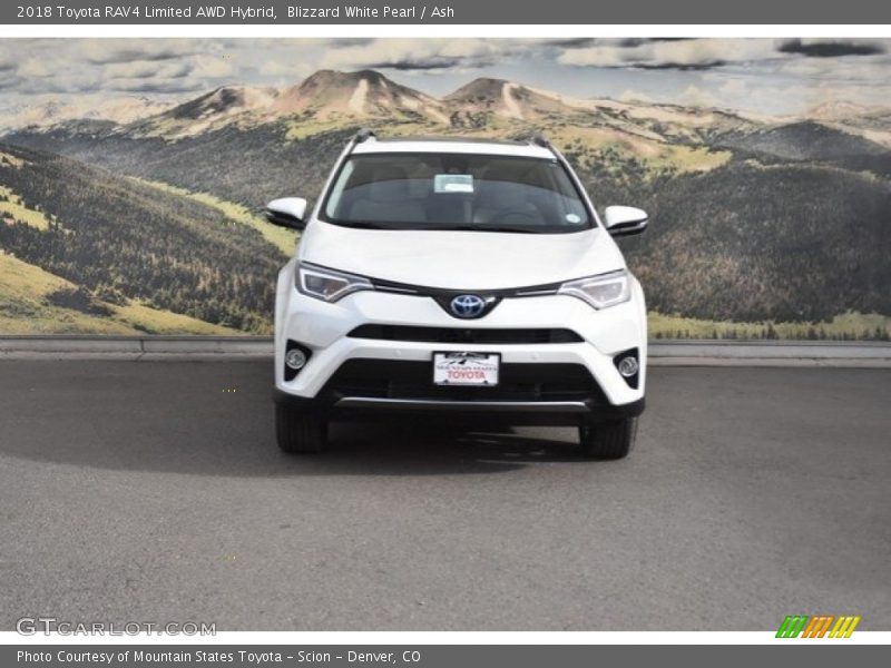Blizzard White Pearl / Ash 2018 Toyota RAV4 Limited AWD Hybrid