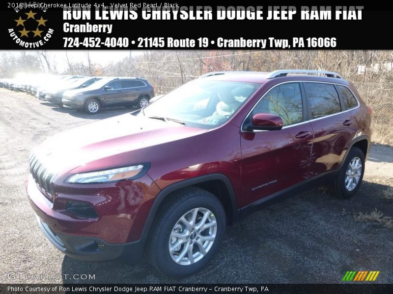 Velvet Red Pearl / Black 2018 Jeep Cherokee Latitude 4x4