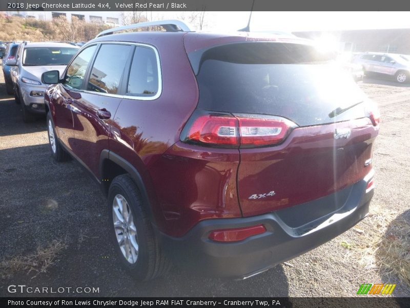 Velvet Red Pearl / Black 2018 Jeep Cherokee Latitude 4x4