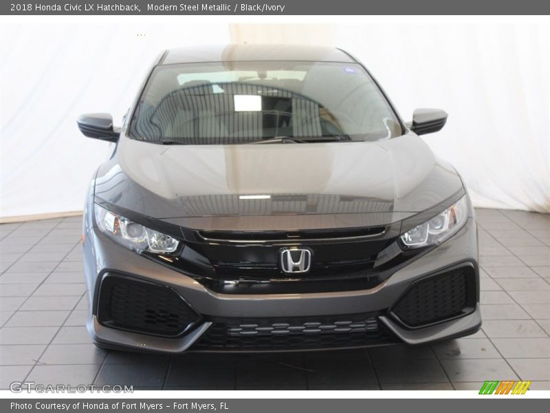 Modern Steel Metallic / Black/Ivory 2018 Honda Civic LX Hatchback
