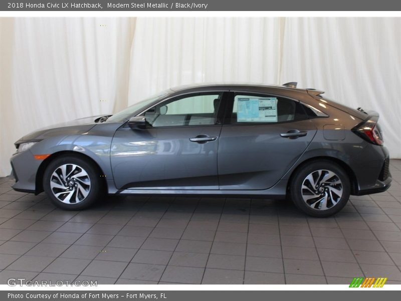 Modern Steel Metallic / Black/Ivory 2018 Honda Civic LX Hatchback